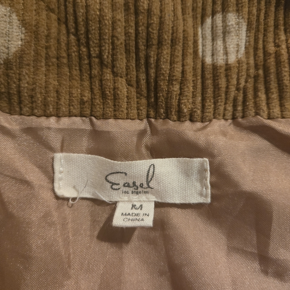 Easel Tan Corduroy Vest with Cream Dots - Picture 4 of 5